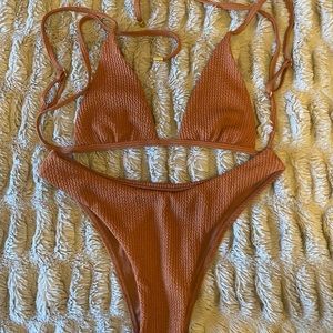 Monday Swimwear Barbados Top & Byron Bottom in Clay Crinkle